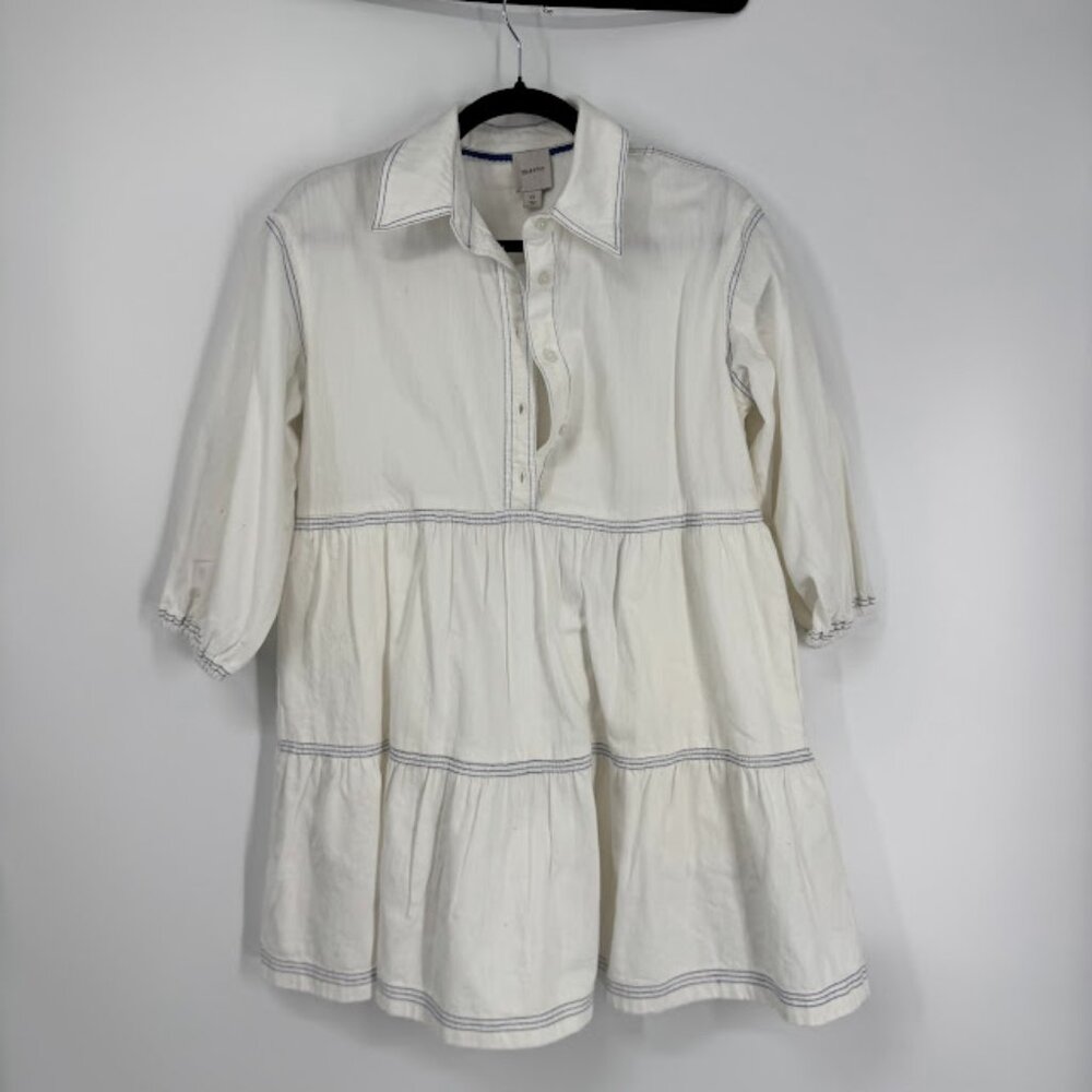 Maeve The Bettina Denim Tiered Mini Shirt Dress Size XS - Picture 4 of 14